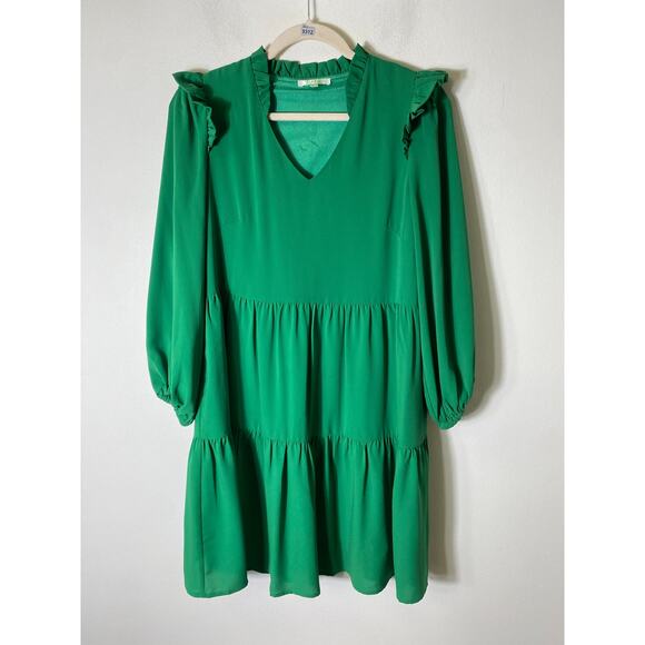 Jade Dresses & Skirts - Jade Green Long Sleeve V-Neck Knee Length Dress Sz S